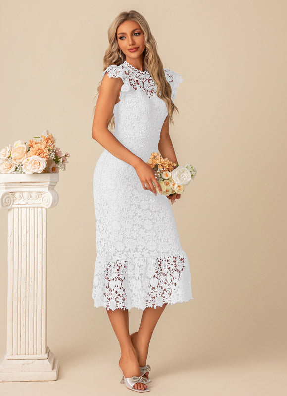 Robe Cocktail Col Montant - gallery 7