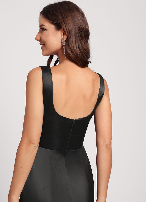 Robe Cocktail Satin Noir Chic - gallery 7
