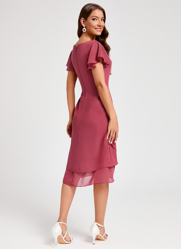 Robe Cocktail Mousseline Flottante - gallery 2