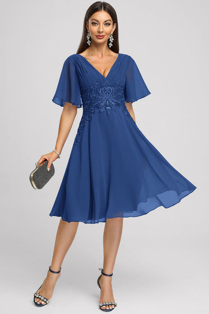 Robe Cocktail Aérienne Grise - gallery 2