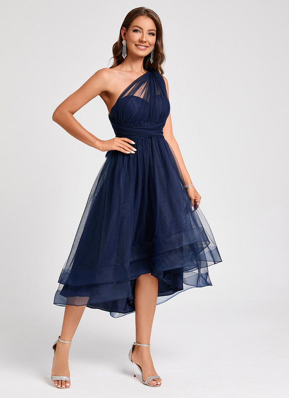 Robe Cocktail Tulle Asymétrique - gallery 9