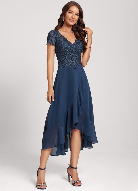 Robe Cocktail Flottante Marine - gallery 2