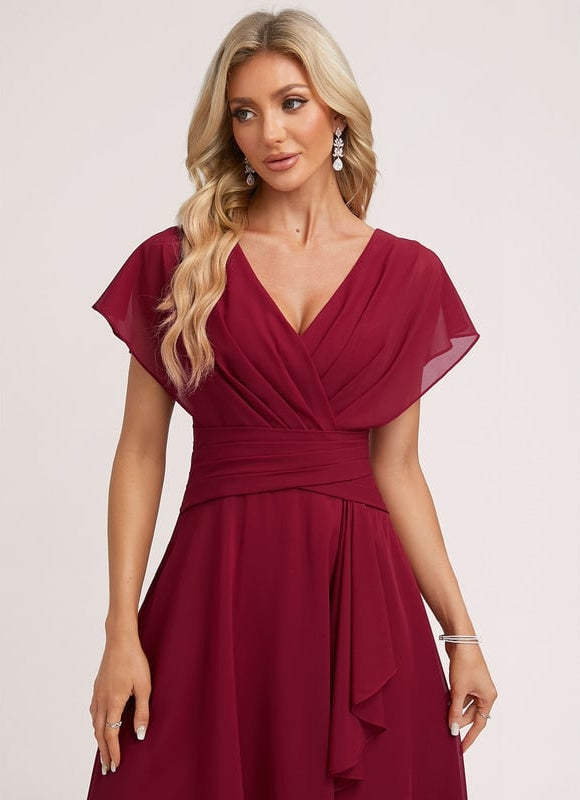 Robe Cocktail Mousseline Émeraude - gallery 5