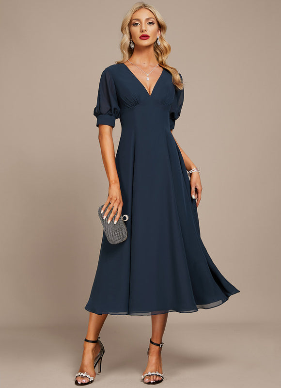 Robe Cocktail Flottante Saphir