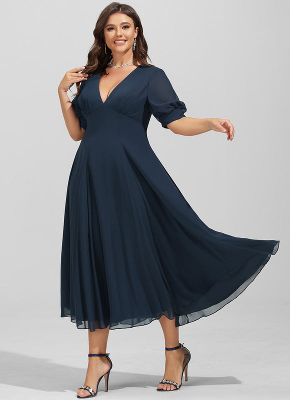 Robe Cocktail Flottante Saphir - gallery 7