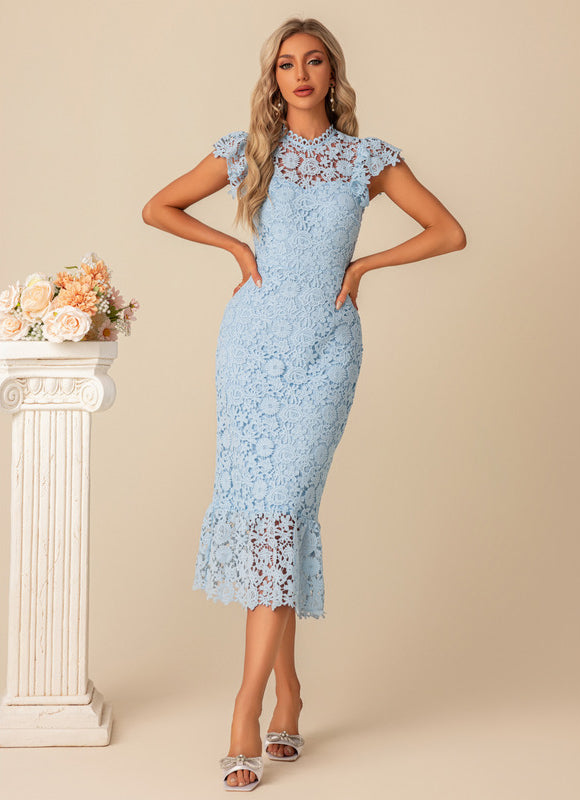 Robe Cocktail Col Montant - gallery 1