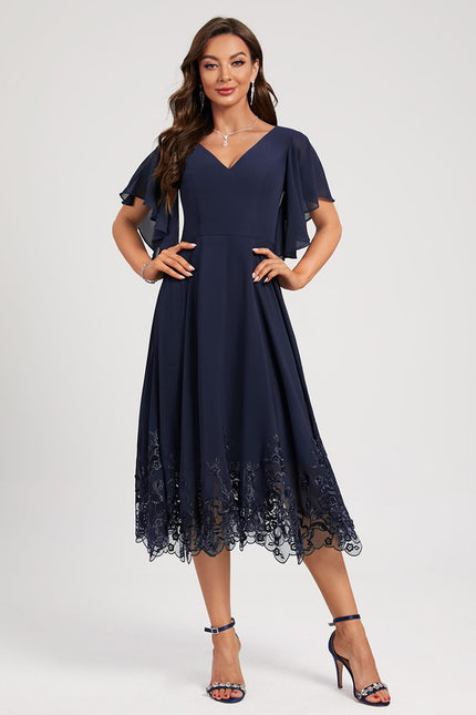 Robe Cocktail Mousseline Nocturne - gallery 6