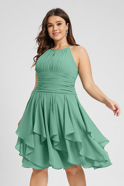 Robe Cocktail Vert Cascade Chic - gallery 4