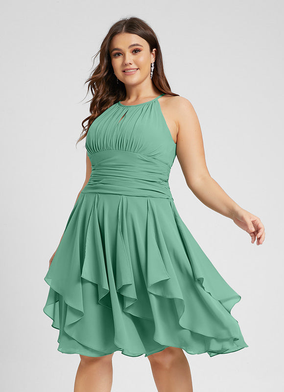Robe Cocktail Vert Cascade Chic - gallery 4