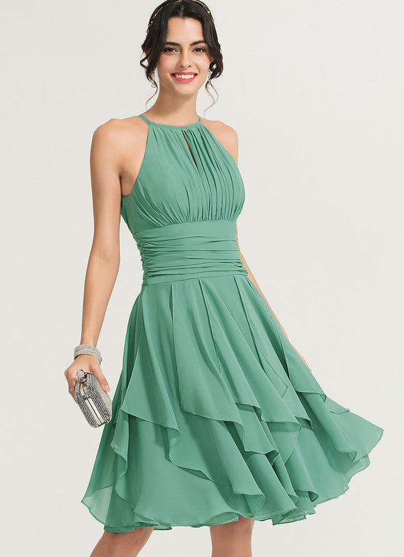 Robe Cocktail Vert Cascade Chic
