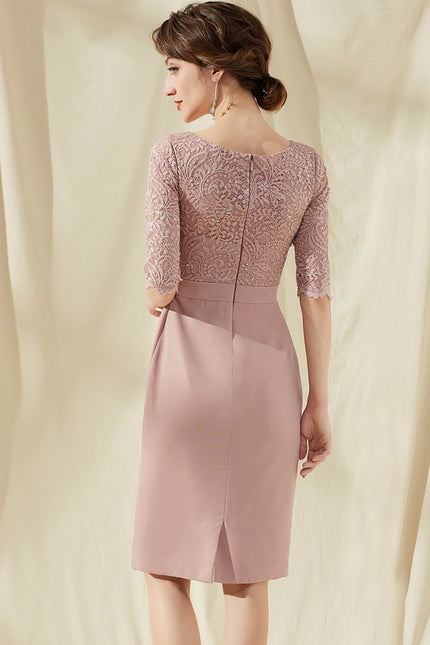 Robe Cocktail Rose Perle - gallery 5
