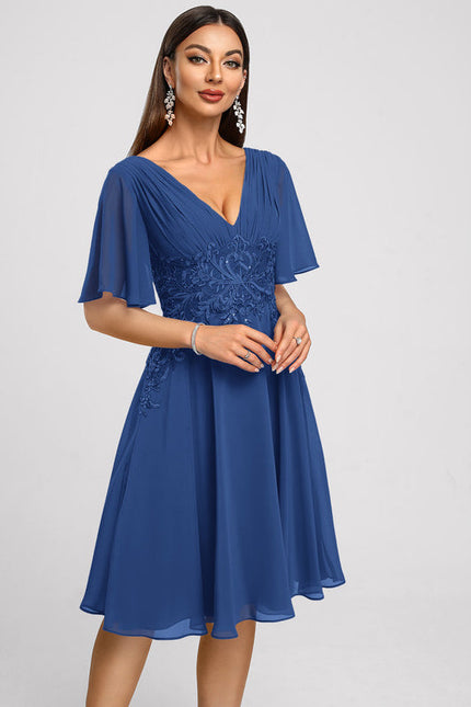 Robe Cocktail Aérienne Grise - gallery 1