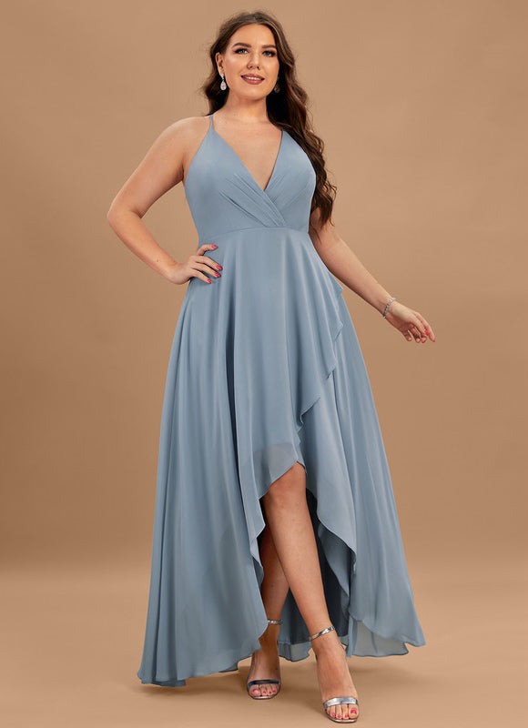 Robe Cocktail Fluide Marine Asymétrique - gallery 9