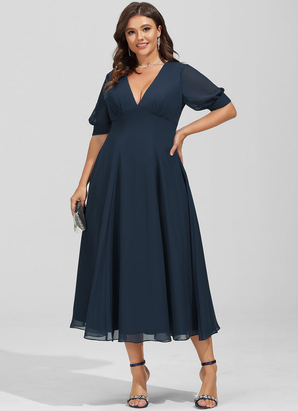 Robe Cocktail Flottante Saphir - gallery 8