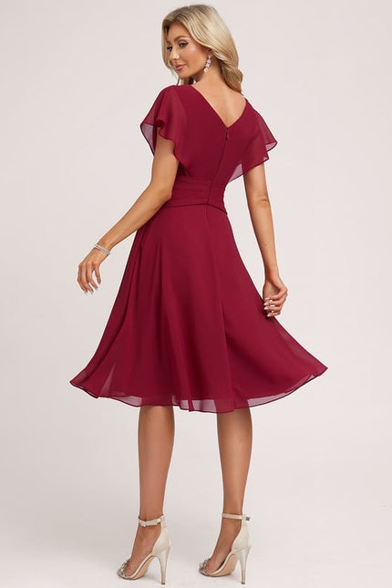 Robe Cocktail Mousseline Émeraude - gallery 4