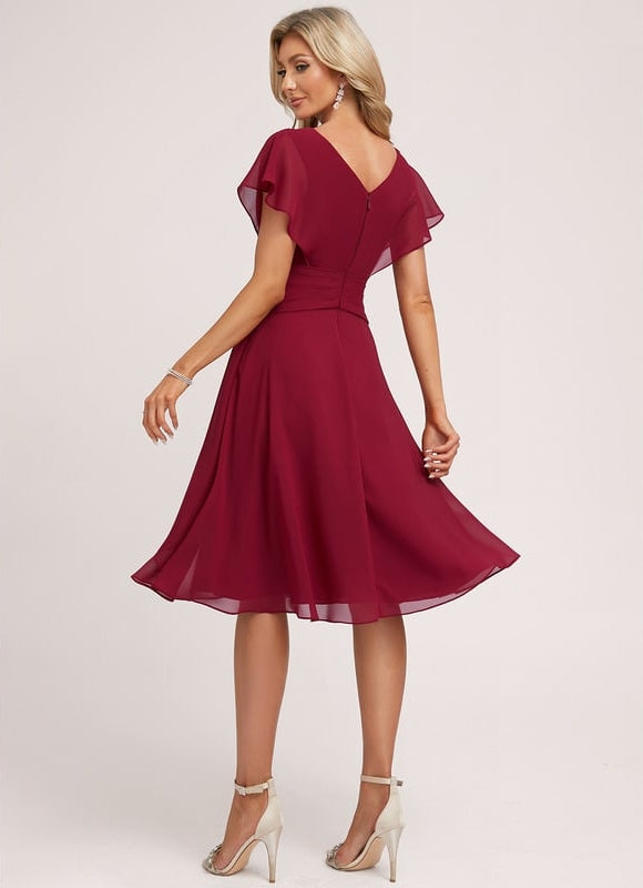 Robe Cocktail Mousseline Émeraude - gallery 4