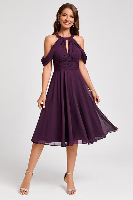Robe Cocktail Aérienne Prune
