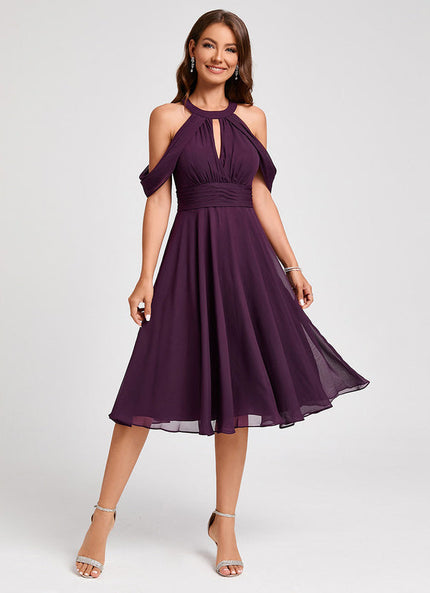 Robe Cocktail Aérienne Prune