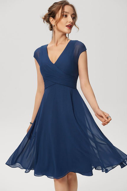 Robe Cocktail Mousseline Émeraude