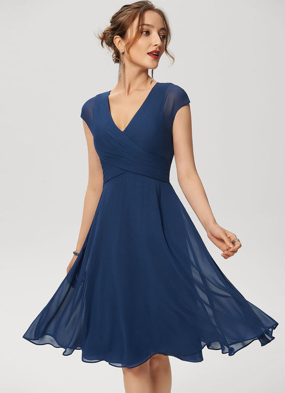 Robe Cocktail Mousseline Émeraude