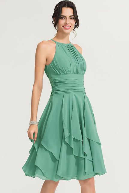 Robe Cocktail Vert Cascade Chic - gallery 1
