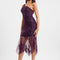 Robe Cocktail Étoilée Violet