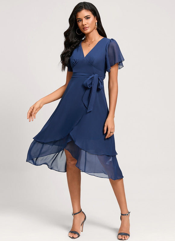 Robe Cocktail Fluide Vert Pâle