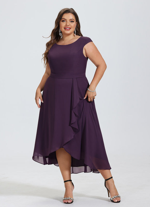 Robe Cocktail Violet Élégant - gallery 5