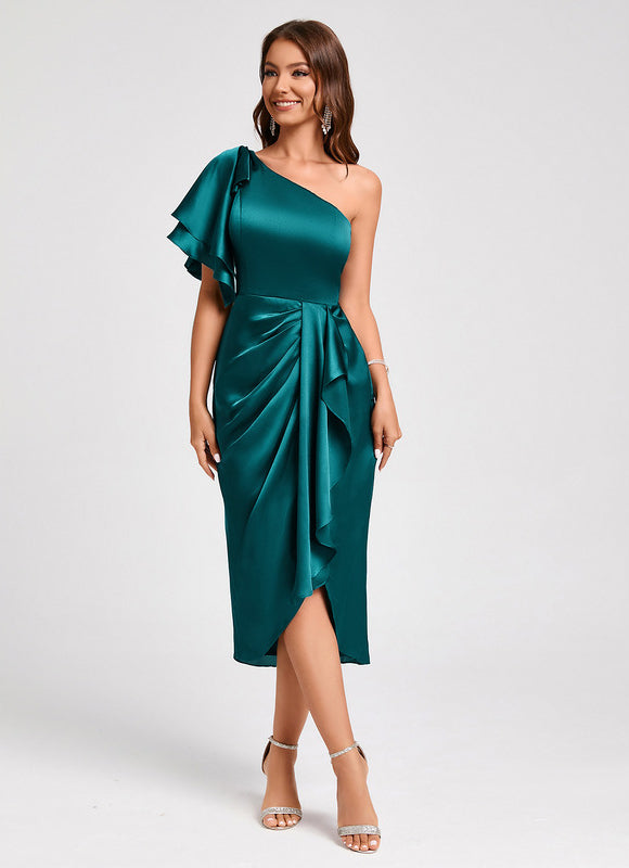 Robe Cocktail Satinée Couture - gallery 1