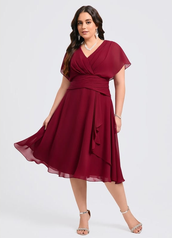 Robe Cocktail Mousseline Émeraude - gallery 6