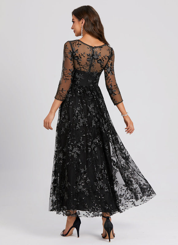 Robe Cocktail Noir Étoilé Chic - gallery 4