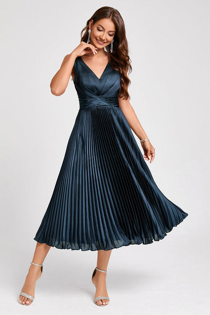 Robe Cocktail Satinée Ondulée