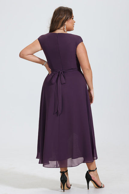 Robe Cocktail Violet Élégant - gallery 6