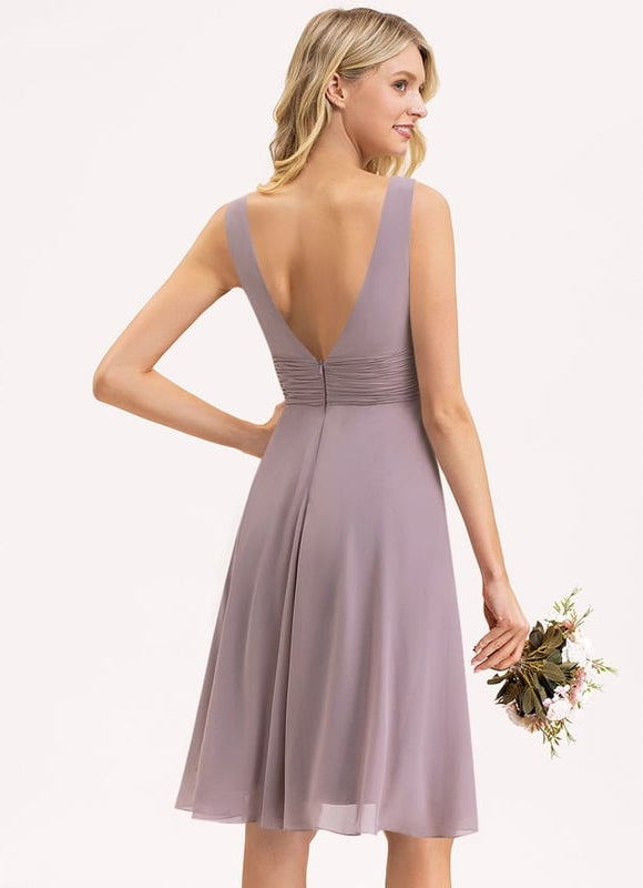 Robe Cocktail Fluide Vert Pâle - gallery 5