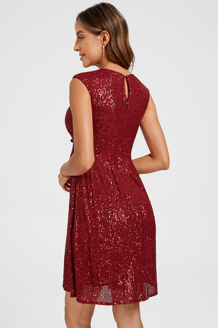 Robe Cocktail Pailletée Bordeaux - gallery 6