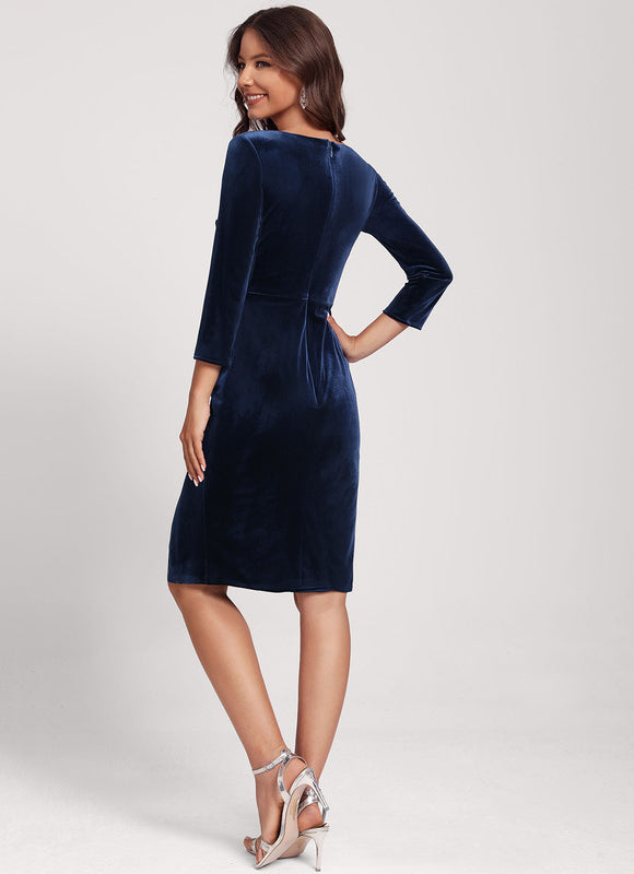 Robe Cocktail Velours Sombre Chic - gallery 1