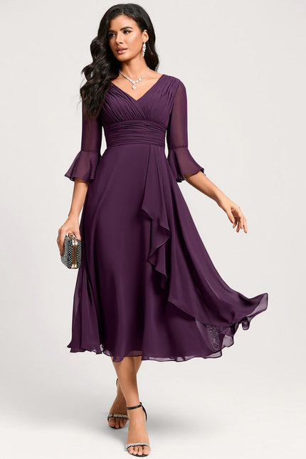 Robe De Cocktail Volants Superposés - gallery 5