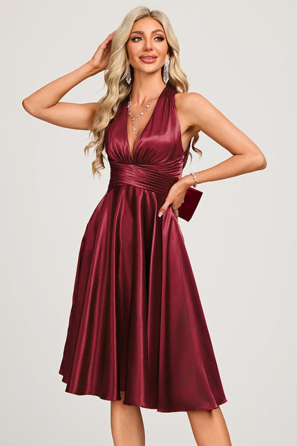 Robe Satin De Soie Cocktail