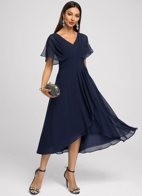 Robe Cocktail Fluide Vert Pâle - gallery 3