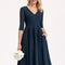Robe Cocktail Mousseline Asymétrique