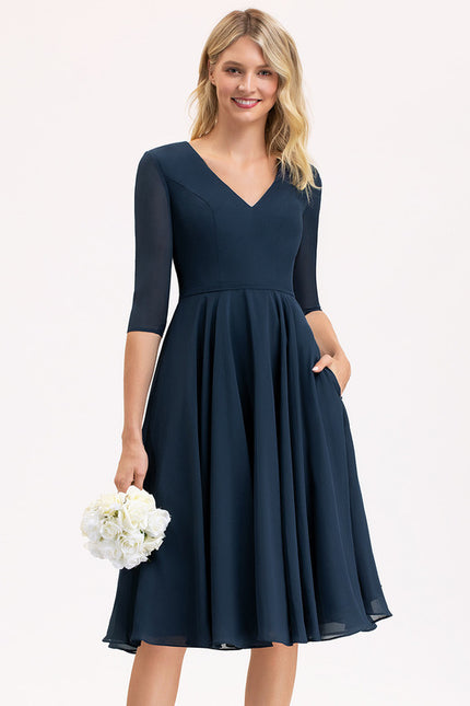 Robe Cocktail Mousseline Asymétrique
