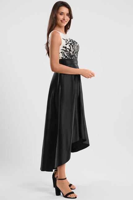 Robe Cocktail Élégante Contrastée - gallery 1