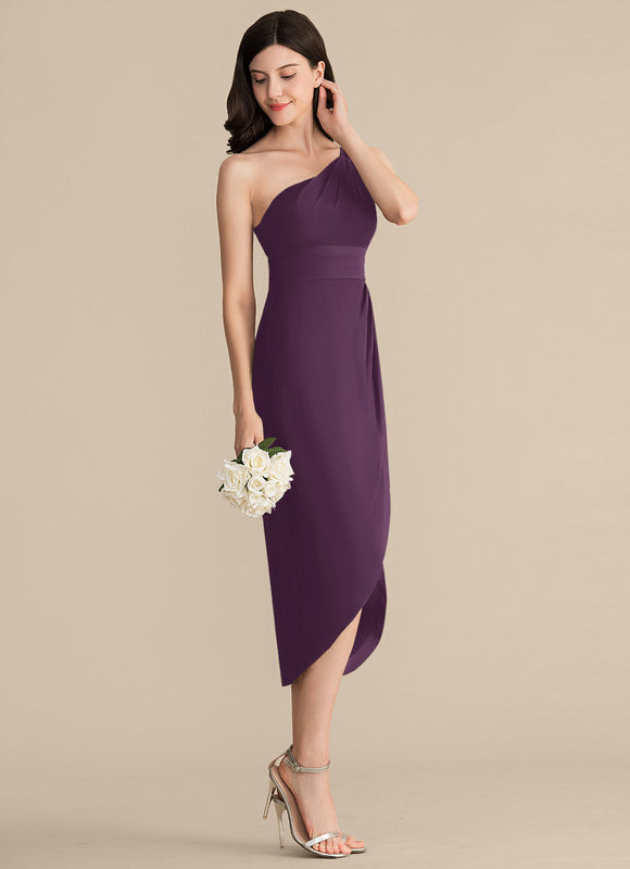 Robe Cocktail Violet Élégance Drapée - gallery 3