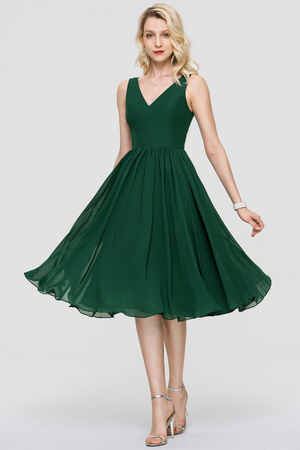 Robe Cocktail Mousseline Asymétrique - gallery 5