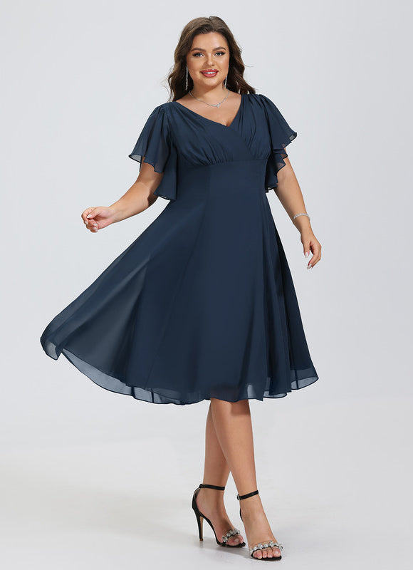 Robe Cocktail Mousseline Asymétrique - gallery 9