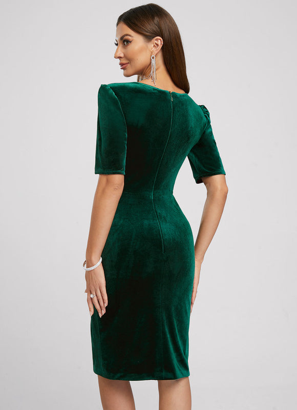 Robe Cocktail Velours Élégant - gallery 1