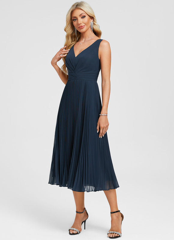 Robe Cocktail Flottante Saphir - gallery 2