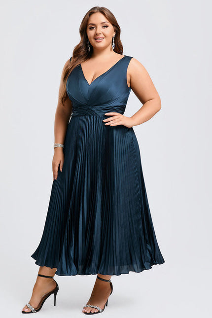 Robe Cocktail Satinée Ondulée - gallery 9