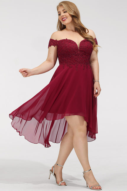Robe Cocktail Rouge Élégance Asymétrique - gallery 8