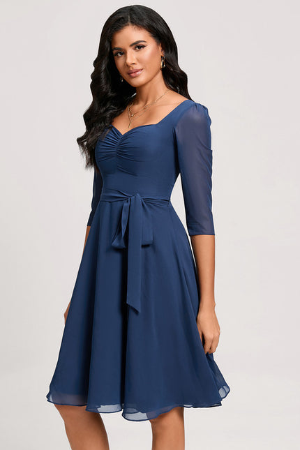 Robe Cocktail Mousseline Émeraude